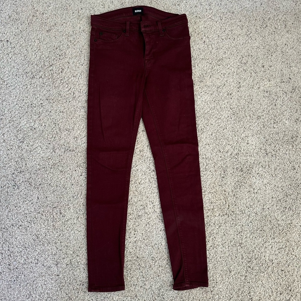 Maroon Hudson skinny jeans